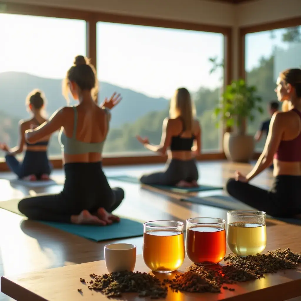 Sastojci čaja prikazani na drvenom stolu